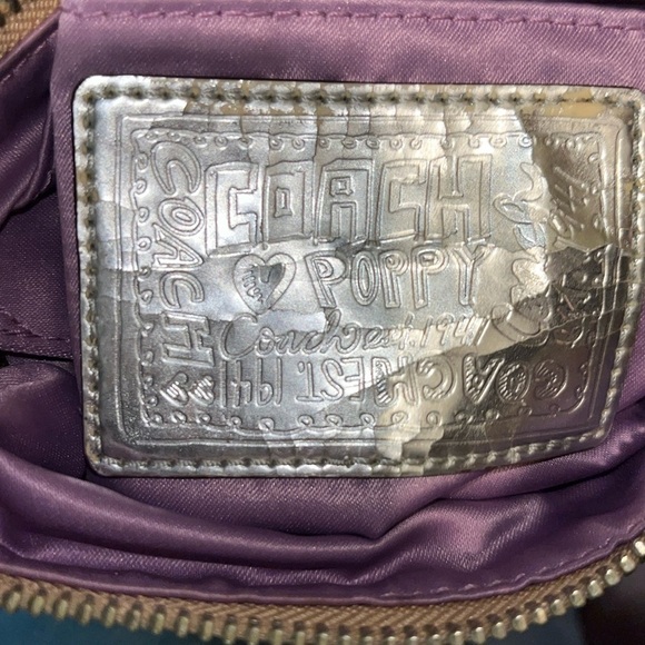 Coach Poppy Crossbody bag Vintage Gold/gold metallic poppy print & trim EVC - Picture 11 of 11